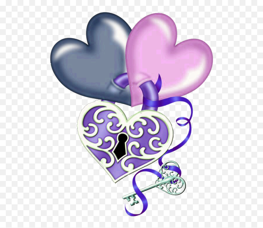 Hearts Lock Key Sticker By Brandy Birdsong - Clip Art Emoji,Lock And Key Emoji