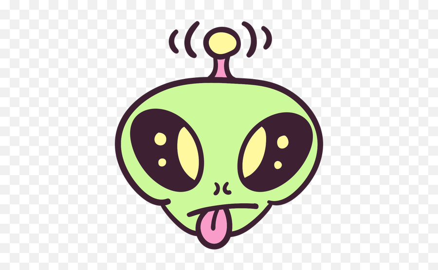 Alienu0027s Head Tongue Out Colorful Stroke - Transparent Png Alien With Tongue Out Emoji,Alien Head Emoticon Meaning