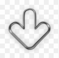Down Arrow Neon Donwards Glowing Blac - Emblem Emoji