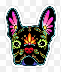 Sugar Skull Stickers Pack 1 - Day Of The Dead French Bulldog Emoji,Sugar Skull Emoji