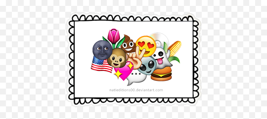 All My - Doodle Scallop Border Emoji,Todos Los Emojis