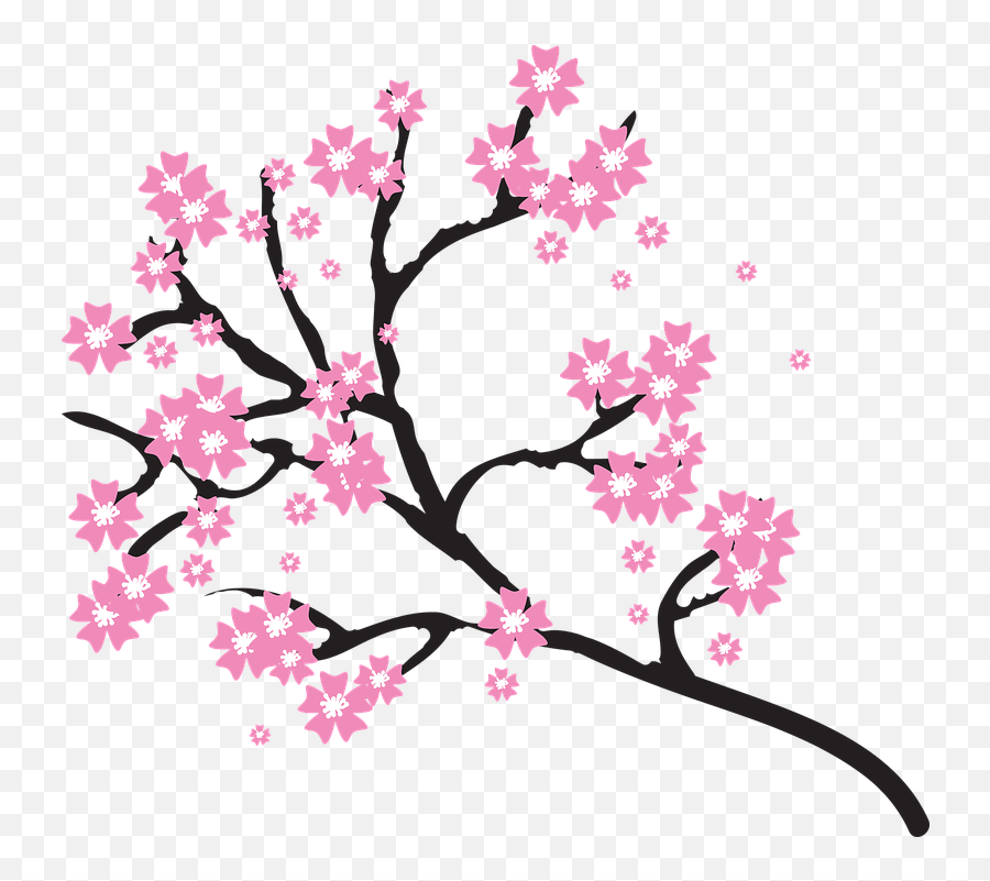 Blossoms Branch Cherry - Cherry Blossom Flowers Clip Art Emoji,Sakura Blossom Emoji