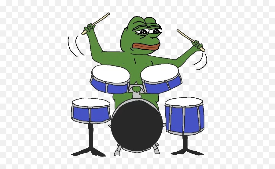 Frogmito Stickers For Telegram - Pepe The Frog Drum Emoji,Drummer Emoji