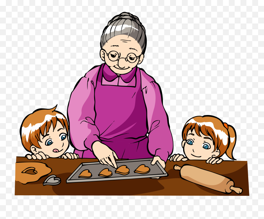 Pics For Scared Grandma Clip Art - Baking With Grandma Clipart Emoji,Grandparent Emoji
