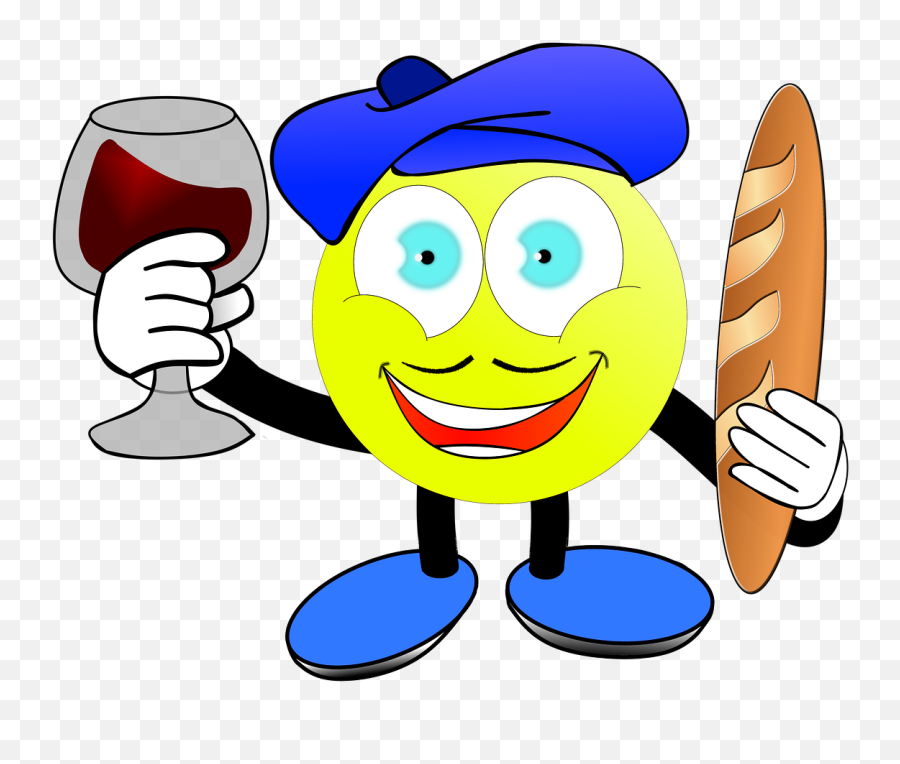 France Frenchman Beret Budget Wine Smiley - France Smiley Emoji,Wine Emoji