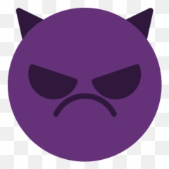 Devil Icons - Circle Emoji,Purple Demon Emoji