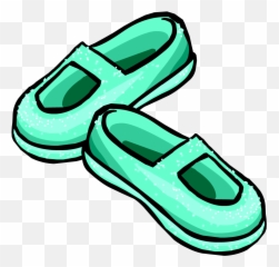 Image Sparkly Sea Foam Slippers Icon Png - Club Penguin Green Shoes Clipart Emoji