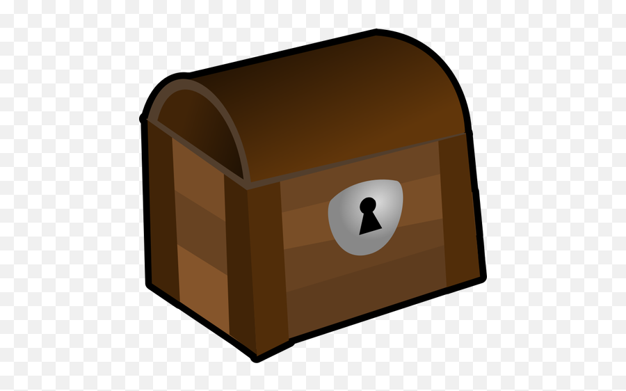 Vector Image Of Closed Wooden Chest With A Lock - Box With Keyhole Clipart Emoji,Treasure Chest Emoji