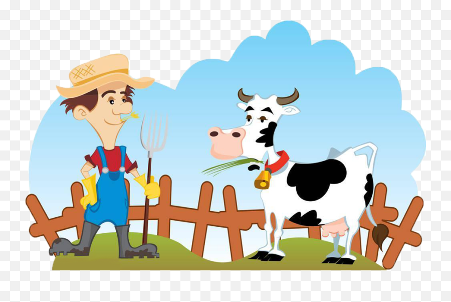 Farming Clipart Pongal Farming Pongal - Cartoon Cow And Farmer Emoji,Farming Emoji