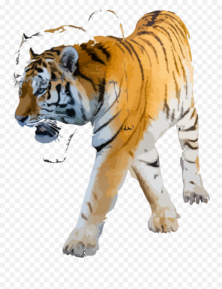 Tiger Running Outline Png Svg Clip Art For Web - Download Tiger Transparent Png Emoji,Tiger Flag Emoji