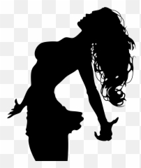 T - Woman Looking Up Silhouette Emoji,Flip Desk Emoji