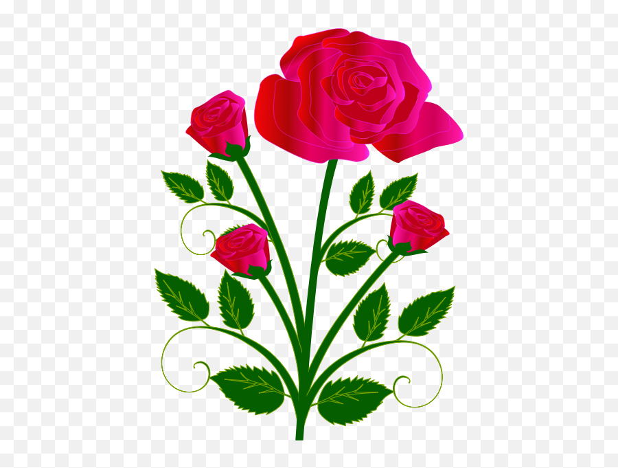 Vector Graphics Of Four Roses - Roses Drawing Easy Colored Emoji,Sakura Blossom Emoji
