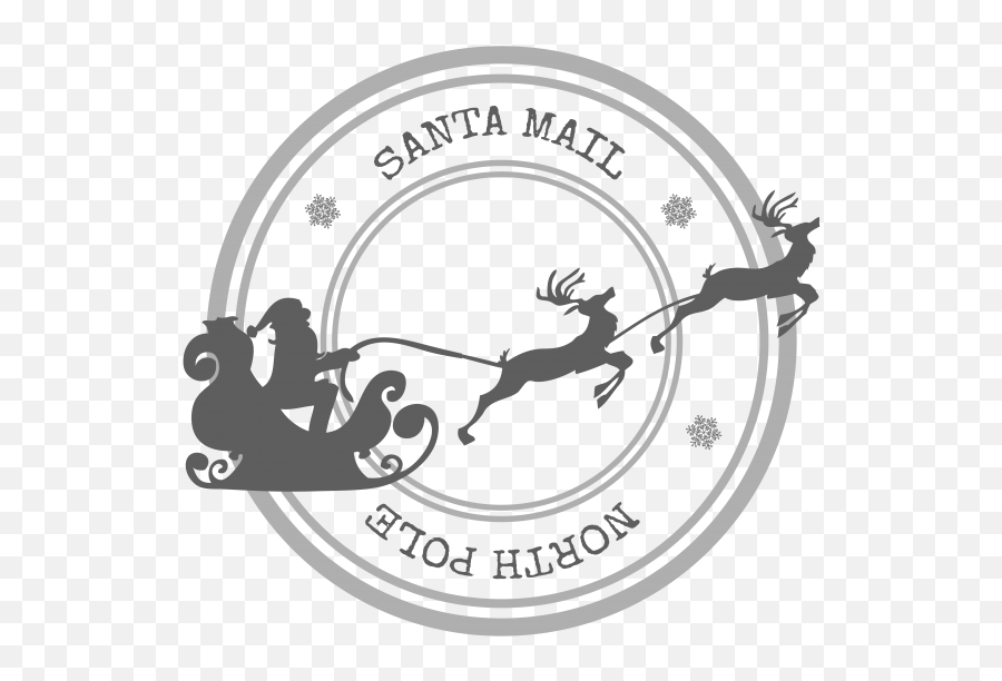 Santa Claus Reindeer Rubber Stamp Free - Santa Claus Stamp Png Emoji,Santa Sleigh Emoji