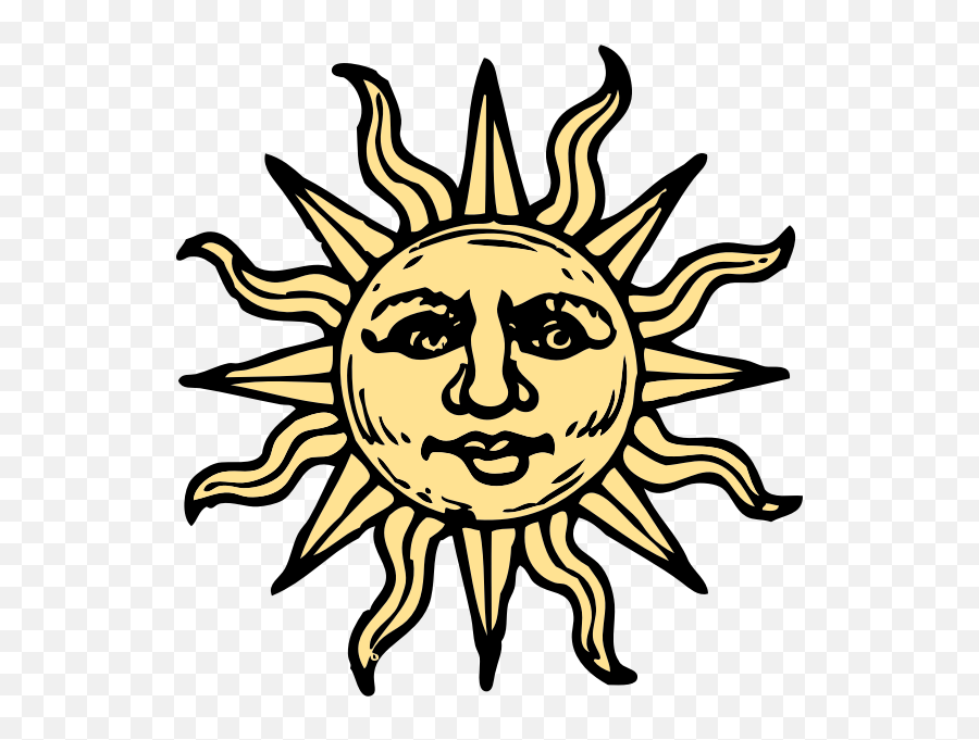 Old Woodcut Sun Vector Image - Sun Face Emoji,Sunshine Emoji