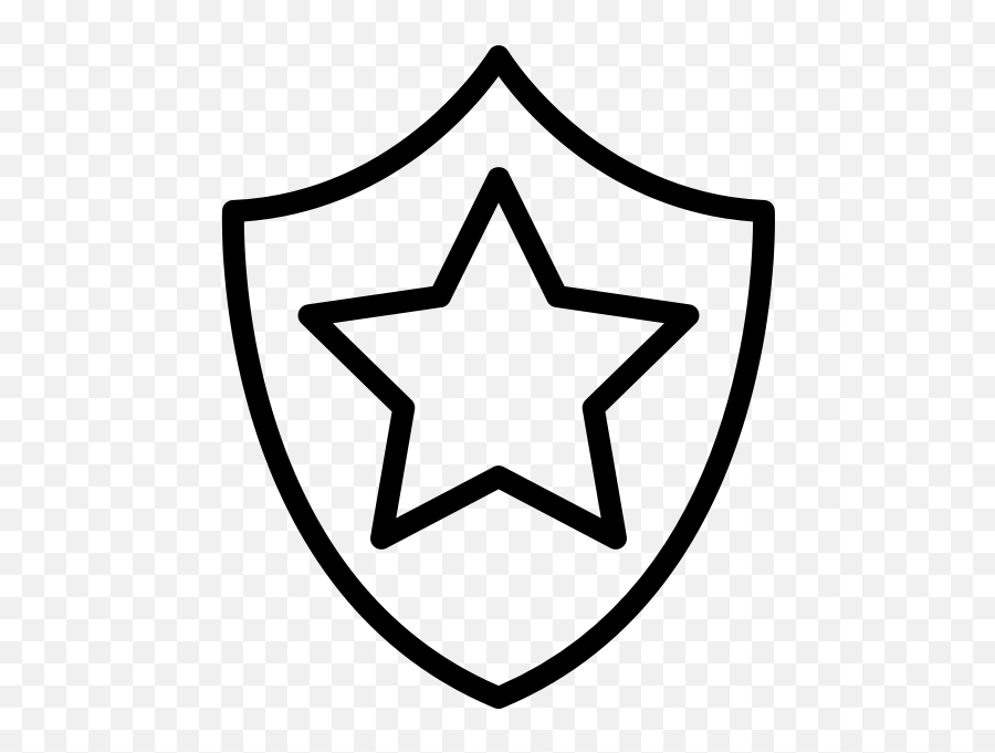 Shield Rubber Stamp - Shield Star Icon Png Emoji,Half Star Emoji