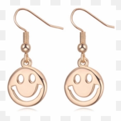 Smiley Happy Face Gold Plated Earrings - Emoji