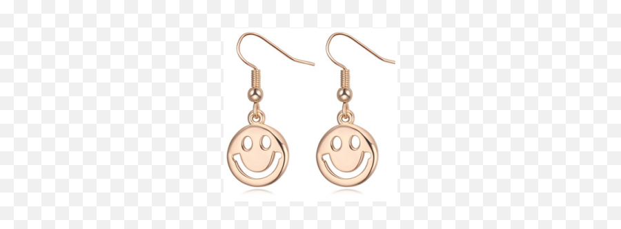 Smiley Happy Face Gold Plated Earrings - Earrings Emoji,Emoticon Jewelry