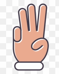 Number Three Finger Png Free - Mano Con Tres Dedos Emoji