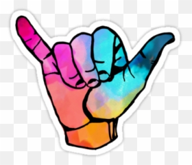 Shaka Sticker Cool Stickers - Call Hand Sign Png Emoji