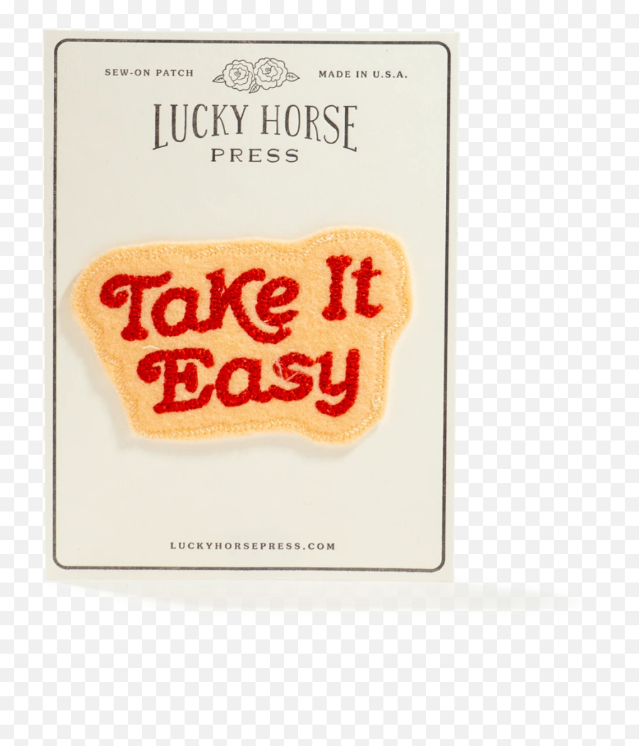 Take It Easy Chain Stitched Patch - Lovely Emoji,Blush Text Emoticon