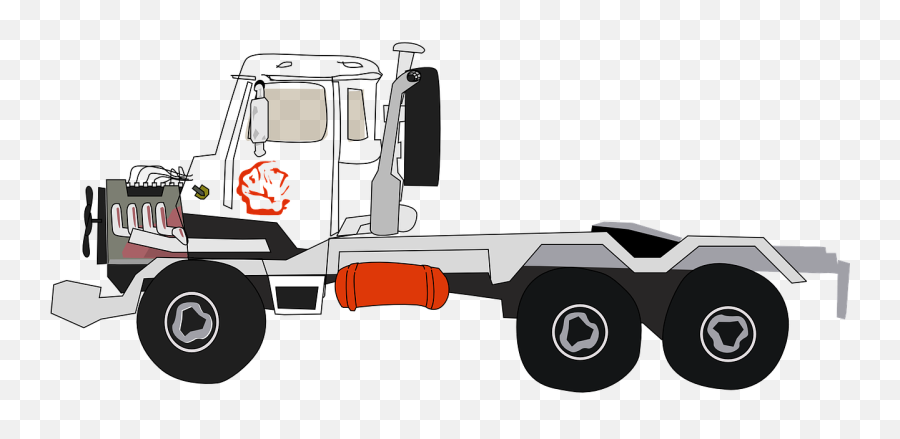 Truck Tractor Trailer Big Rig Flatbed - 6 Wheel Truck Clipart Emoji,Firetruck Emoji