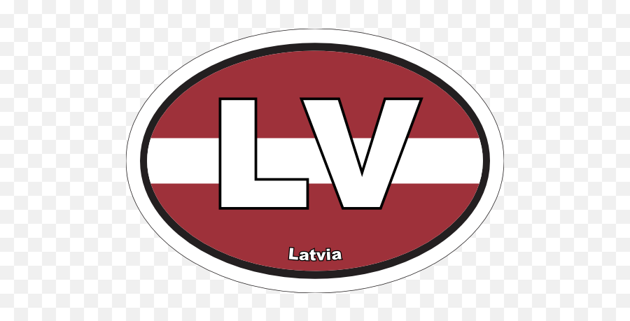 Latvia Lv Flag Oval Sticker - Circle Emoji,Slovenia Flag Emoji