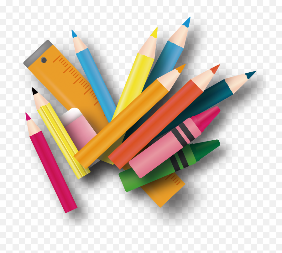 Stationery Pencils Transprent Png Free - Cartoon Colour Pencil Png Emoji,Pencil Emoji Png