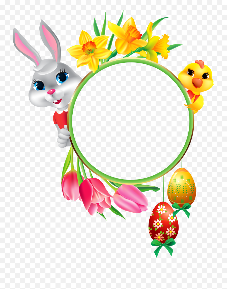 Easter Bunny Easter Egg Clip Art - Easter Profile Picture Frames For Facebook Emoji,Alien Picture Frame Emoji