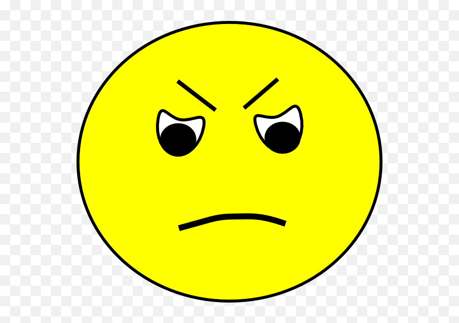 Angry Smiley Clip Art At Clker - Sad Face On Black Background Emoji,Mad Emoticon