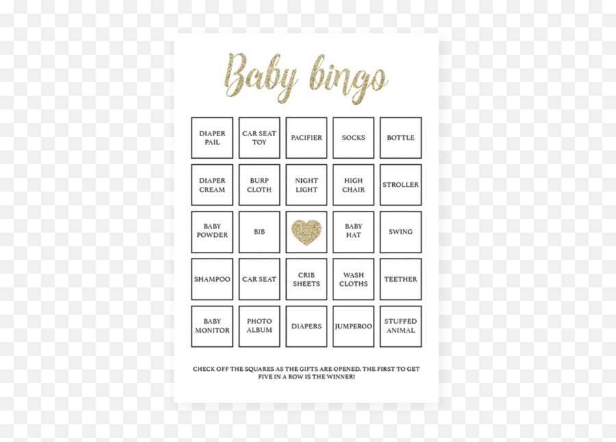 Printable Baby Shower Bingo Cards Gold - Free Printable Baby Shower Bingo Emoji,Burp Emoji