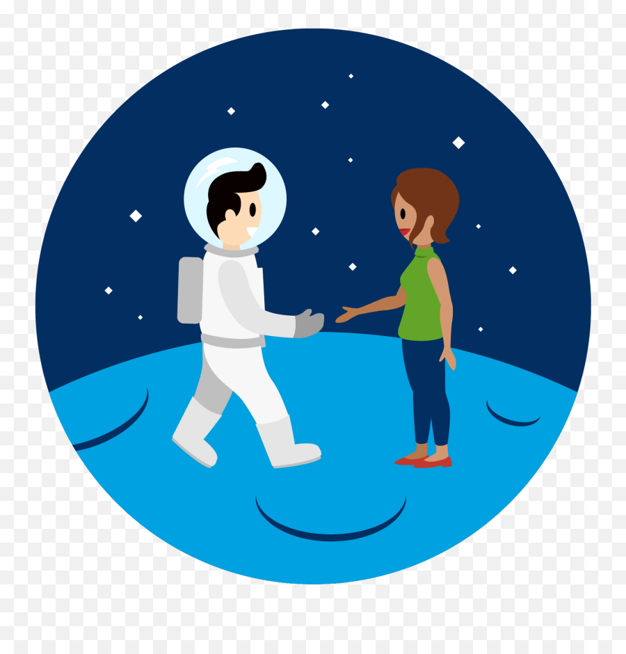 An Astronaut In Space Shakes Hands With A Person On - Astronaut Emoji,Hand Shake Emoji