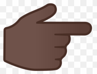 Backhand Index Pointing Right Emoji With Dark Skin Tone - Dedo Para O Lado Png,Bird Finger Emoji