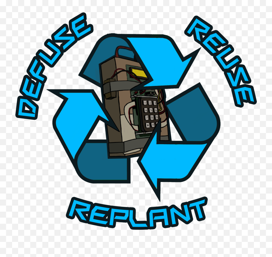 Defuse Reuse Replant Csgo Sticker But Also An Emoji - Recycle Bin Logo Png,Csgo Emoji