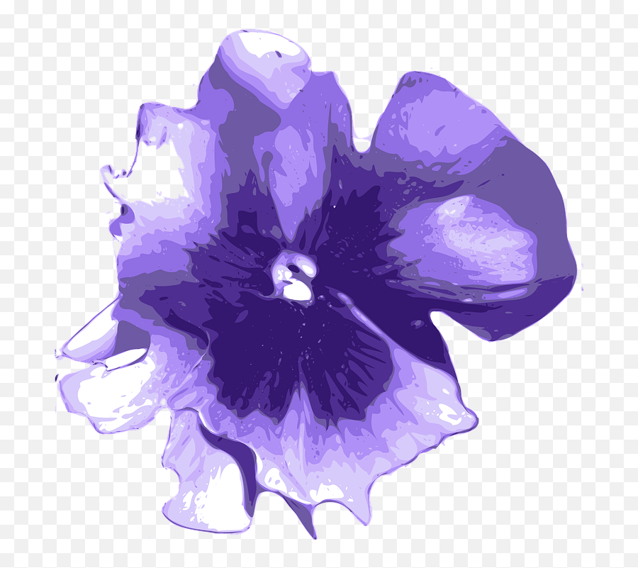 Free Blue Flower Blue Vectors - Violet Flower In Watercolor Emoji,Hibiscus Emoji