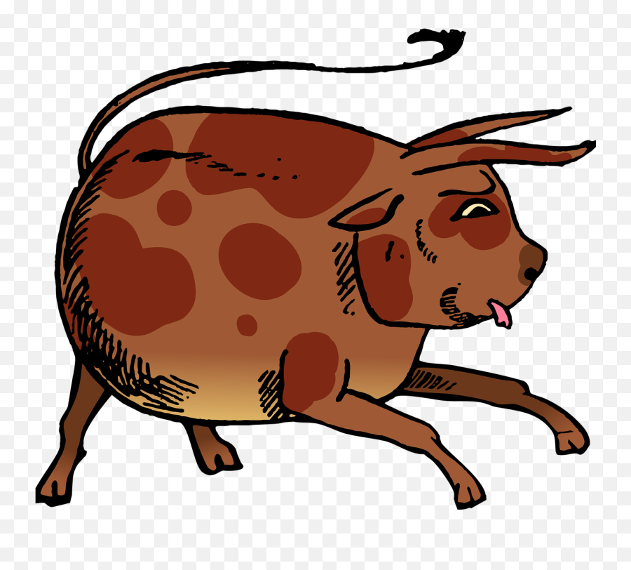 Vintage Sketch Cartoon Animal Nature Emoji,Man Knife Pig Cow Emoji