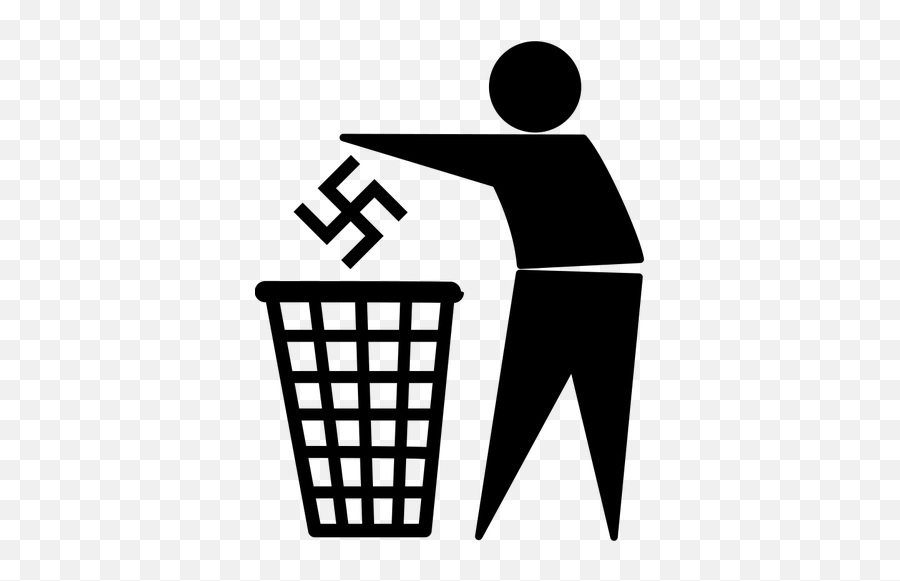 Illustration Of Man Putting The Nazi Logo In The Garbage - Tidy Man Emoji,Nazi Flag Emoji