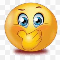 Shocked Blue Face Emoji - With Hand Over Mouth