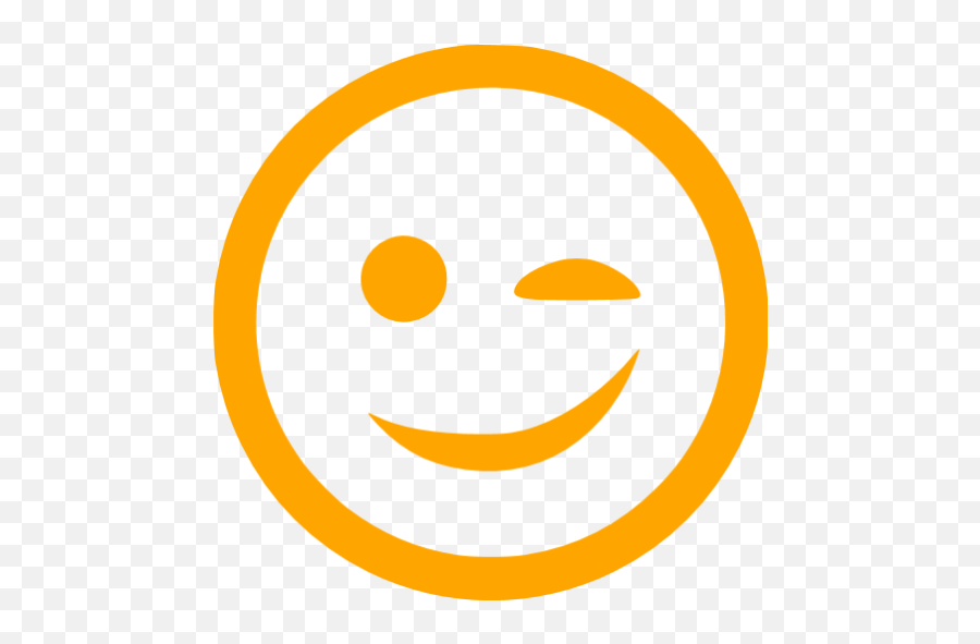 Orange Wink Icon - Free Orange Emoticon Icons Watch Video Icon Png Emoji,Winking Emoji Gif
