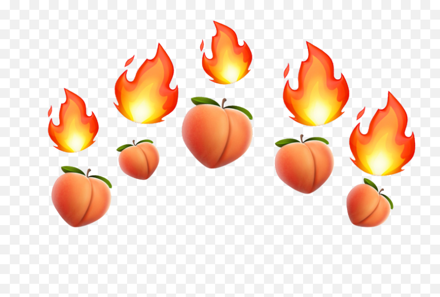 Peach Peachemoji Fire Fireemoji Crown Crownemoji Emoji - Fire Peach Emoji,Emoji Peach