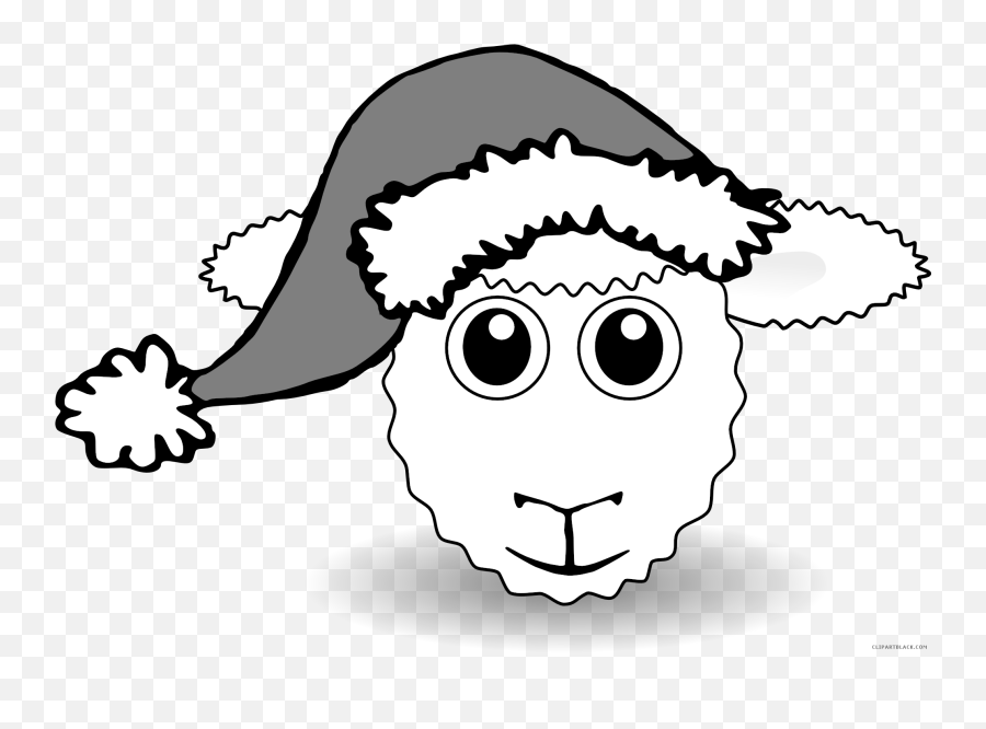 Clipart Sheep Sheep Head Clipart Sheep - Santa Hat Clipart Emoji,Ewe Emoji