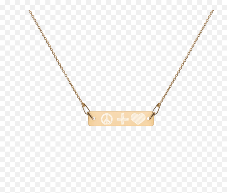 Engraved Emoji Bar Chain Necklace - Solid,Necklace Emoji