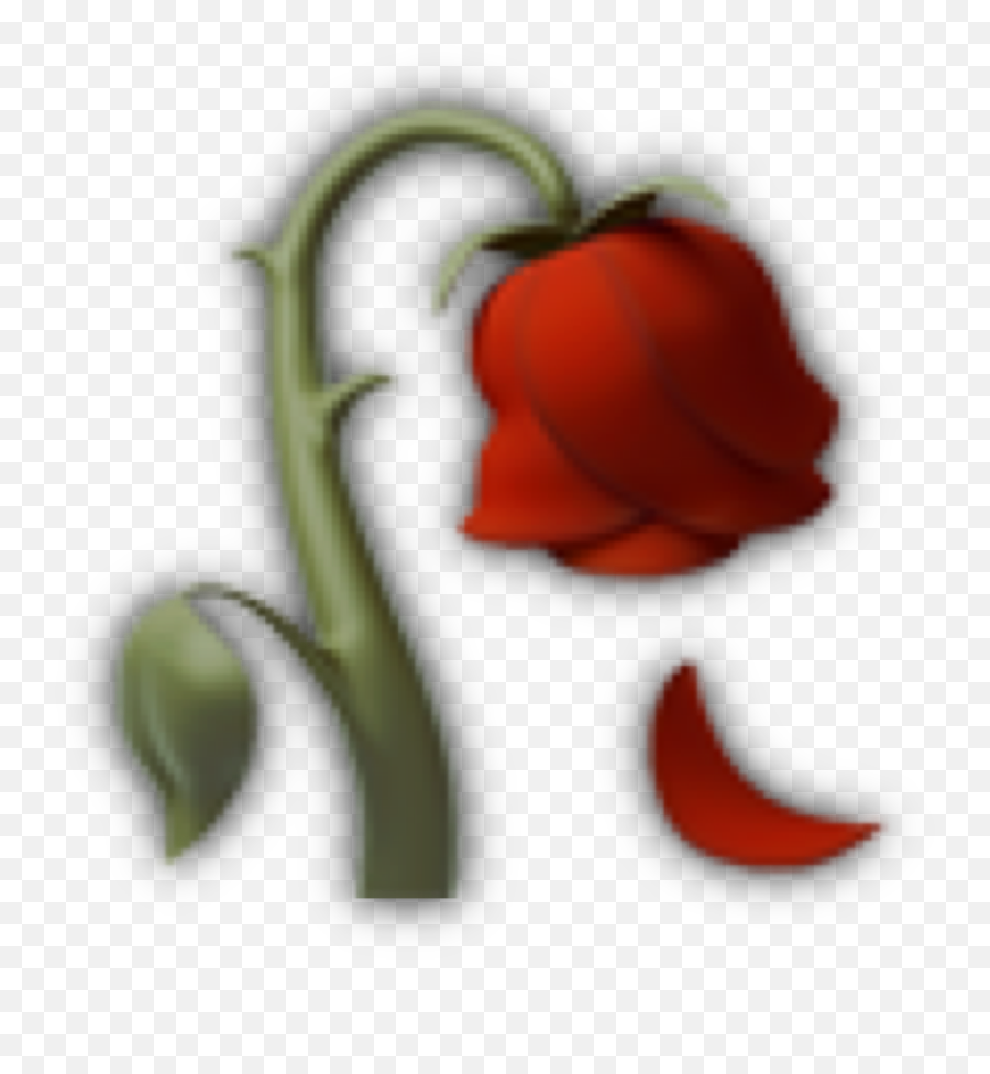 Drooping Rose Emoji Overlay Sticker - Iphone Rose Emoji Transparent,Rose Emoji Text