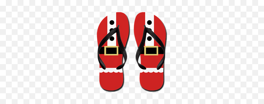 Cute Santa Suit Christmas Flip Flops - Christmas Flip Flops Emoji,Flipping Off Emoticon