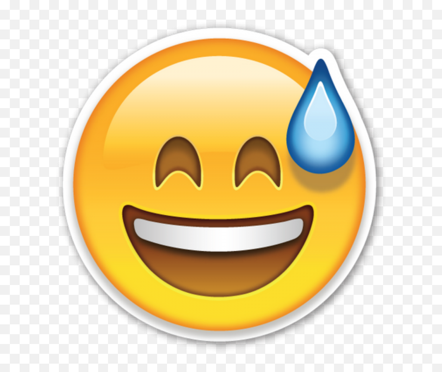 Emoticon Smiley Face Perspiration - Png Emoji,Happy Dance Emoticon