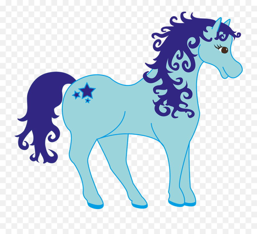 Pony Blue Mythical Creatures Lure Horse - Pony Emoji,Unicorn Emoticon