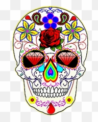 Sugar Skull Skull Colorful Celebration - Sugar Skull Gift Tag Emoji,Sugar Skull Emoji