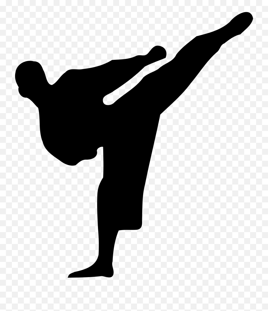 1796 Karate Free Clipart - Karate Kick Silhouette Emoji,Karate Emoji