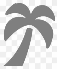 Gray Palm Tree 3 Icon - Graphic Design Emoji,Palm Tree Emoticon