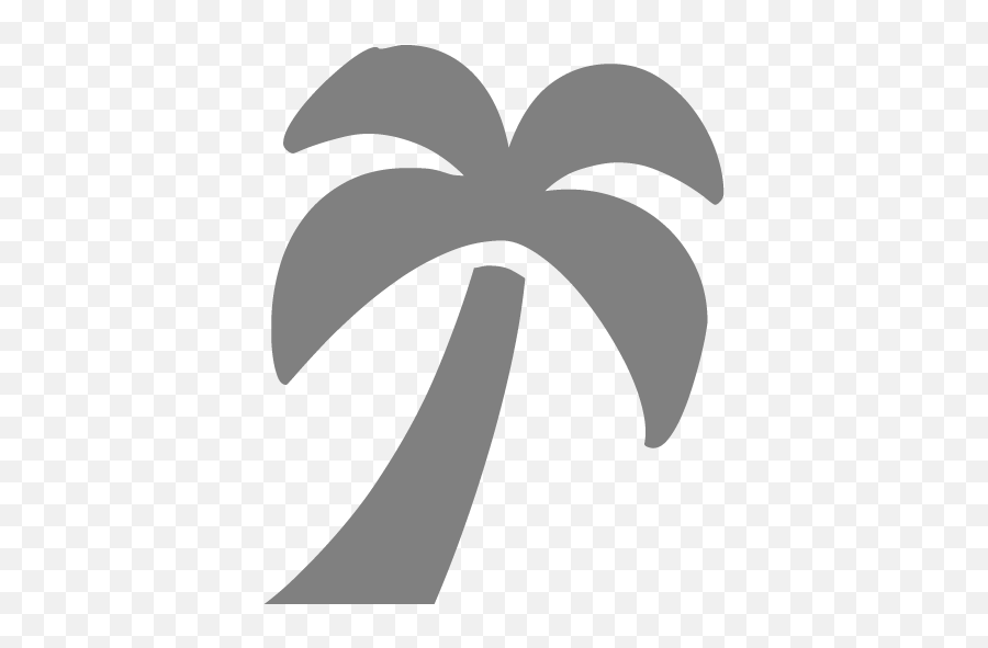 Gray Palm Tree 3 Icon - Graphic Design Emoji,Palm Tree Emoticon