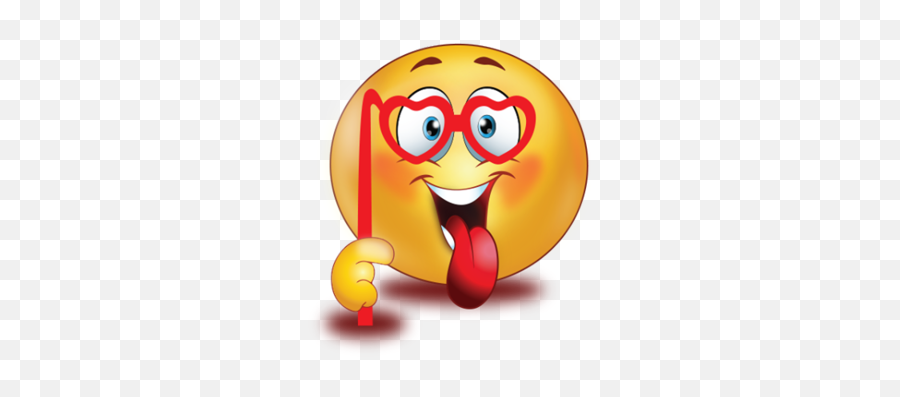 Red Heart Crazy Glasses Emoji - Emoji Crazy Glasses,Red B Emoji